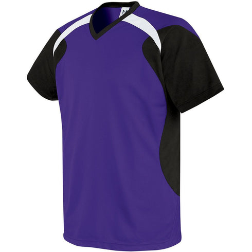 Russell Athletic Youth Tempest Soccer Jersey (322711-C), Color 'Purple/Black/White'